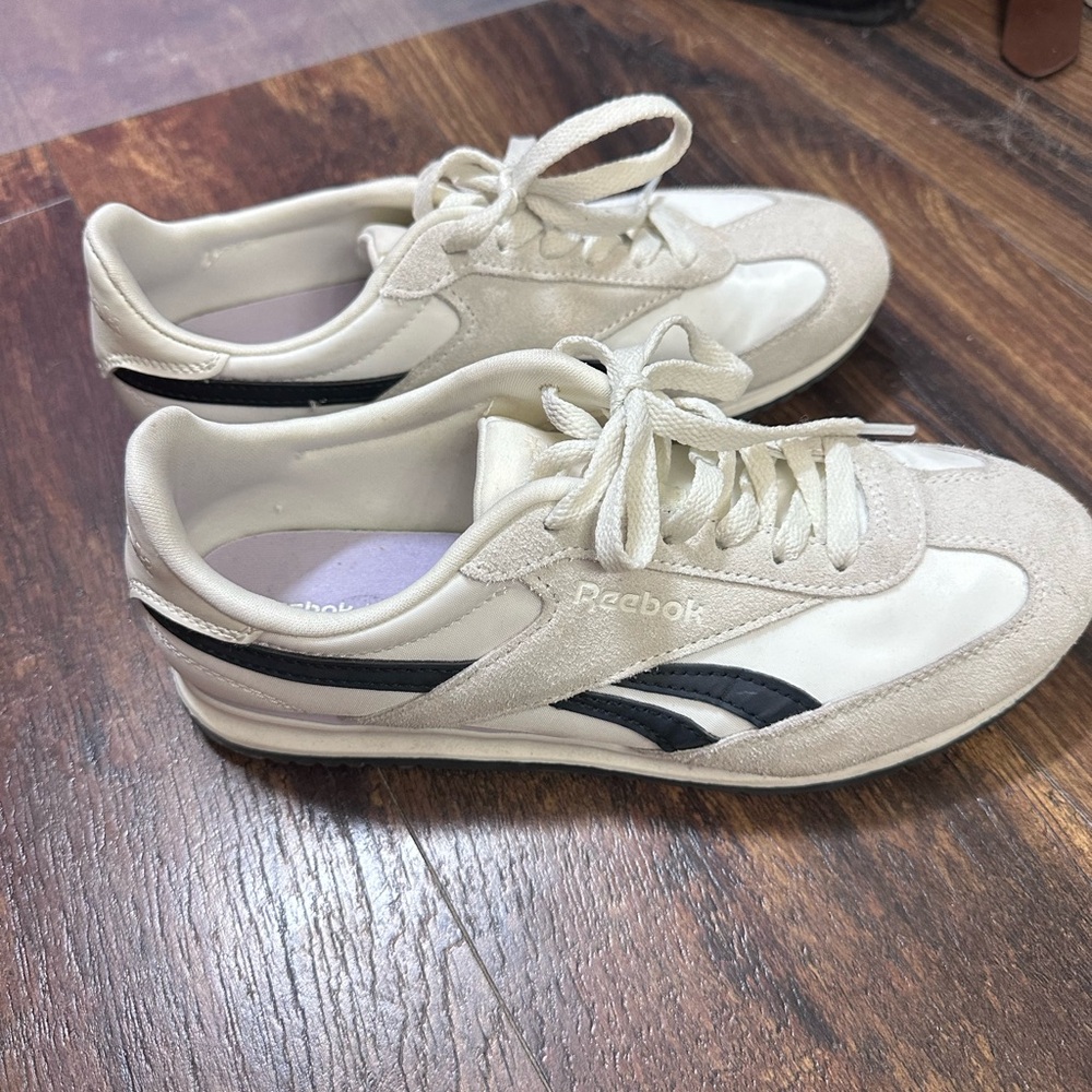 Reebok Cream & Black Retro Runner Sneakers